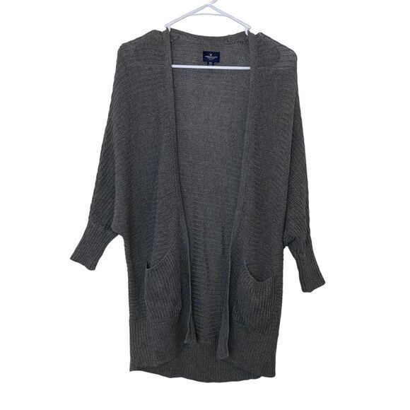American Eagle Outfitters Sweaters - American Eagle Outfitters Woman's Gray Long Sleeve Knit Open Cardigan Size‎ XS
